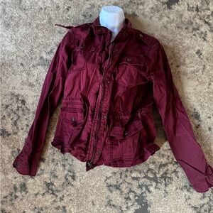 Mudd Maroon Jacket with Button Accents